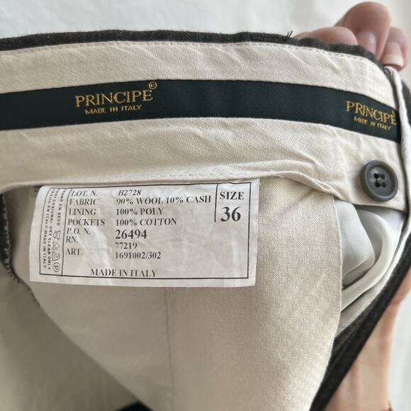 Principe Men's brown wool and cashmere blend, made in Italy, size 36, classic. - Picture 9 of 9